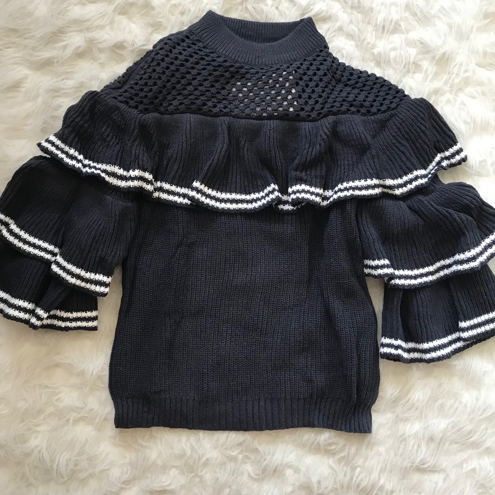 Self Portrait ruffle knit sweater